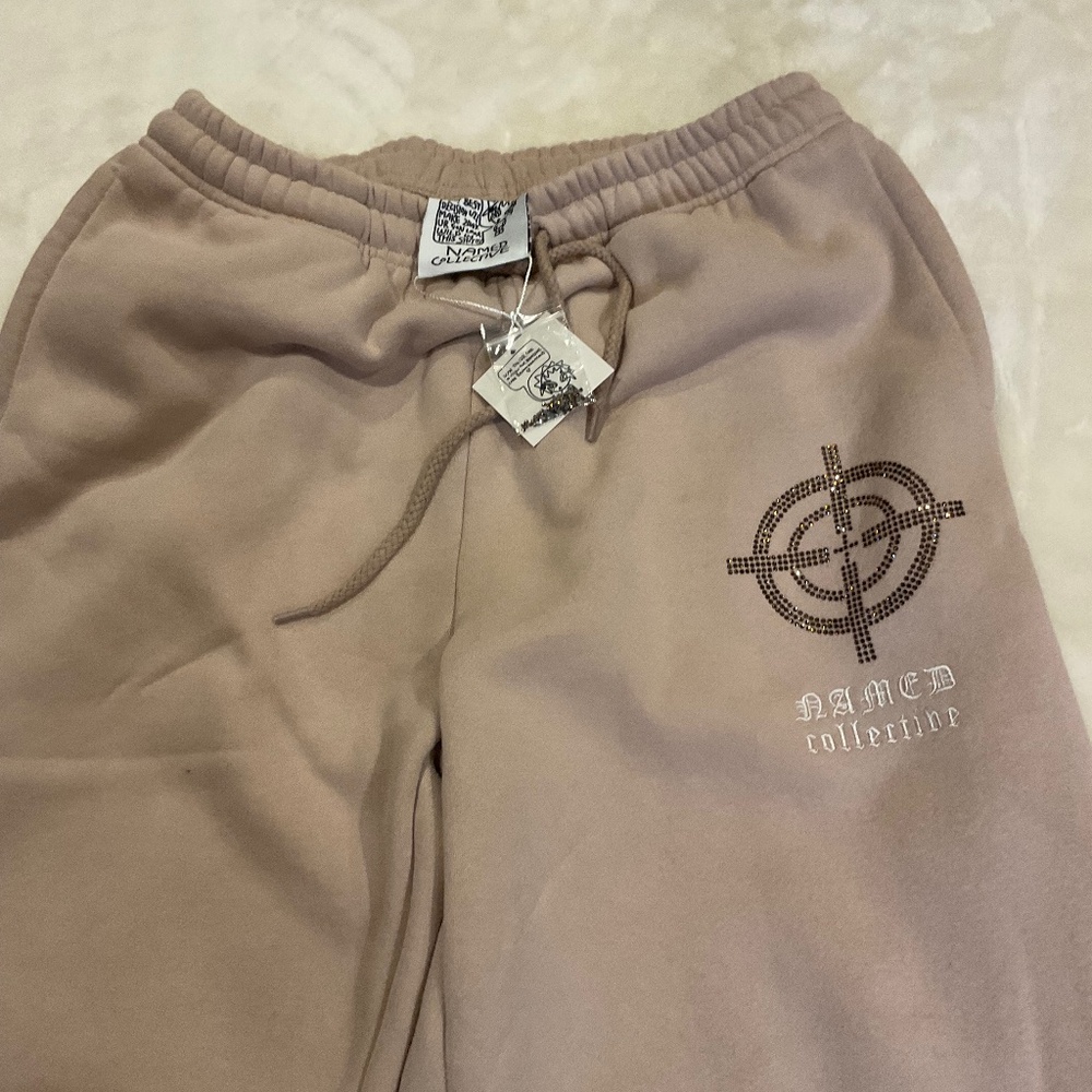 Brand New Name Collective Sweat Pants with Rhinestone Design